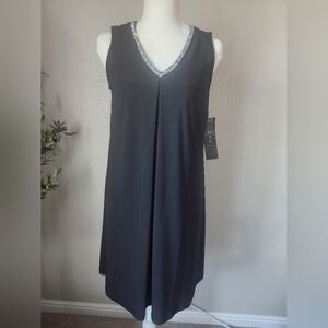 MSK Black Dress with Silver Trim